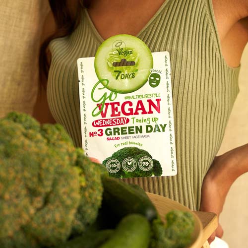 Купить 7 Days Go Vegan маска д/лица тканевая Арт.ВСД181 25г salatos Wednesday GREEN DAY Для настоящих зайчиков