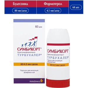 Купить  Симбикорт Турбухалер порошок д/инг доз 80мкг+4,5мкг 60ДОЗ