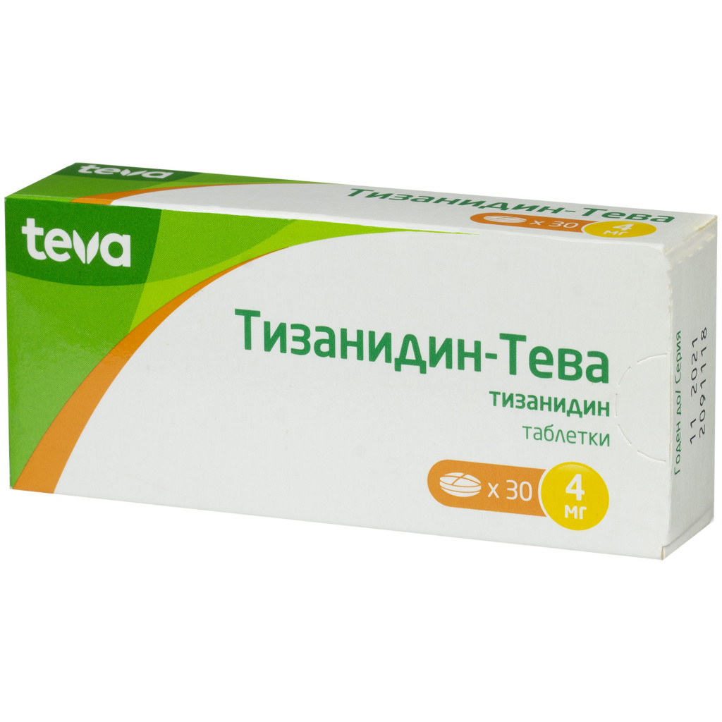 Тизанидин-Тева таблетки 4мг №30  по цене 235 ₽ в интернет аптеке .