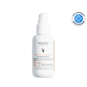 Купить  Vichy Капитал Солей флюид 40 мл солнцезащ тонир UV-Эйдж Дейли SPF50+