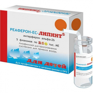 Купить  Реаферон-ЕС-Липинт лиофил д/сусп внутр примен 250тыс ЕД фл №5