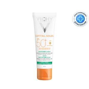 Купить  Vichy Capital Soleil Ежедневный матирующий уход для жирной проблемной кожи 3-в-1 SPF50+, 50мл
