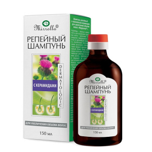 Купить  Mirrolla шампунь 150мл репейный с керамид. д/объема волос