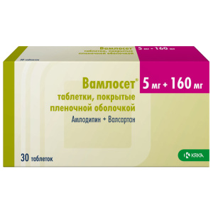 Купить  Вамлосет таблетки ппо 5мг+160мг №30