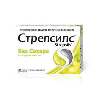 Купить Стрепсилс таблетки д/рассас б/сахара №24 лимон