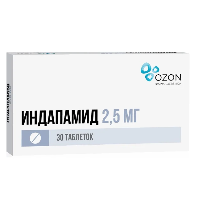 Купить Индапамид таблетки ппо 2,5мг №30 (Озон)