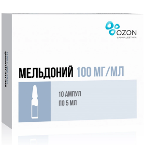 Купить  Мельдоний раствор д/ин 100мг/мл ампула 5мл №10
