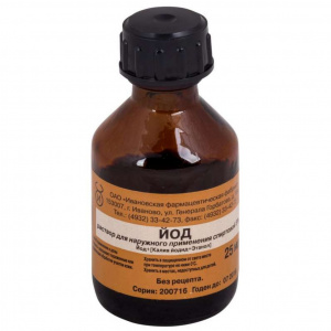 Купить  Йод раствор спирт 5% 25мл (Ивановская ФФ)