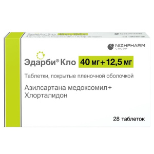 Купить  Эдарби Кло таб ппо 40мг+12,5мг №28