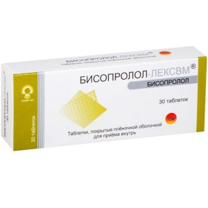 Купить  Бисопролол-ЛЕКСВМ 10 мг 30 шт таблетки покрытые пленочной оболочкой