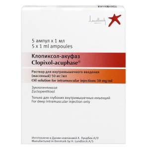 Купить  Клопиксол Акуфаз 50 мг/мл 1 мл 5 шт раствор масляный для внутримышечного введения