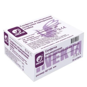 Купить  Inekta 60 мм х 100 мм 50 шт салфетка инъекционная спиртовая одноразовая
