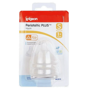 Купить  Pigeon Peristaltic Plus 2 шт соска для бутылочки с широким горлом с 1 месяца размер S