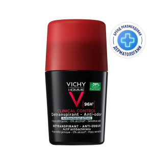 Купить  Vichy Homme Clinical Control 50 мл дезодорант-антиперспирант 96 ч против избыточного потоотделения