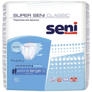 Купить  Seni Super Classic подгузники р.XL №10 (6 капель)