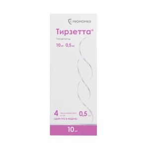 Купить  Тирзетта р-р д/п/к введ 10мг 0,5мл №4 шприц в автоинжекторе