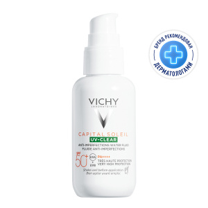 Купить  Vichy Capital Soleil 40 мл невесомый солнцезащитный флюид для лица для проблемной кожи UV-Сlear SPF 50+