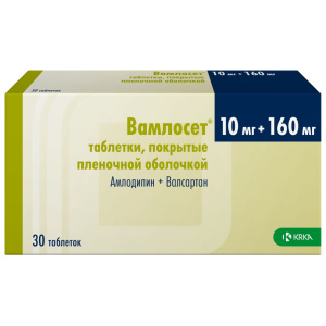 Купить  Вамлосет таблетки ппо 10мг+160мг №30