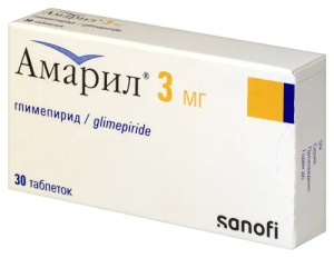 Купить  Амарил таблетки 3мг №30