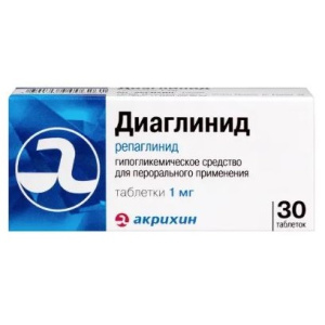 Купить  Диаглинид 1 мг 30 шт таблетки