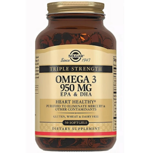 Купить  Solgar Тройная Омега-3 950 мг ЭПГ и ДГК капс №50