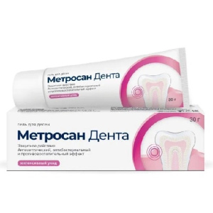 Метросан Дента гель д/десен 30г с антибакт и антисепт эффектом Купить Метросан Дента гель д/десен 30г с антибакт и антисепт эффектом