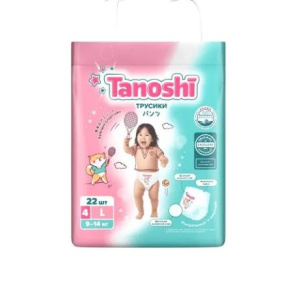 Купить  Таноши трусики-подгузники р.L 22 шт 9-14 кг