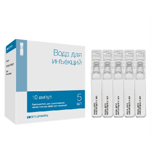 Купить  Вода для инъекций р-ль д/лек форм  д/ин амп 5мл №10