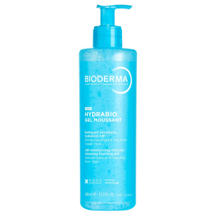 Купить  Bioderma Hydrabio 400 мл гель очищающий и увлажняющий для лица и глаз 