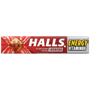 Холлс HALLS леденцы 25г с кофеином вит В6 со вкусом колы Купить Холлс HALLS леденцы 25г с кофеином вит В6 со вкусом колы