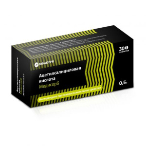 Купить  Ацетилсалициловая Кислота Медисорб таб 500мг №30