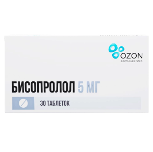 Бисопролол 5 мг 30 шт таблетки покрытые пленочной оболочкой Купить Бисопролол 5 мг 30 шт таблетки покрытые пленочной оболочкой