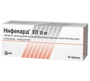 Купить  Нифекард ХЛ 30 мг 60 шт таблетки с пролонгированным высвобождением покрытые пленочной оболочкой