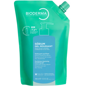 Купить  Bioderma Sebium 400 мл гель очищающий для комбинированной жирной и проблемной кожи лица и тела сменный блок