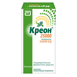 Купить  Креон 25000 капс кишечнораств №50