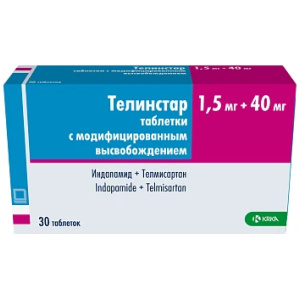 Купить  Телинстар 1,5 мг + 40 мг 30 шт таблетки с модифицированным высвобождением