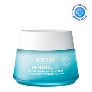 Купить  Vichy Mineral 89 50 мл 48 ч гель-сорбет для лица матирующий с увлажнением для жирной и комбинированной кожи