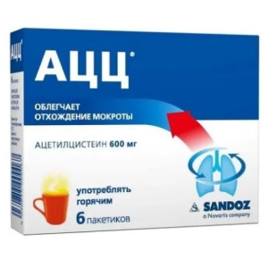 Купить  АЦЦ 600 мг 6 шт порошок для приготовления раствора для приема внутрь (горячий напиток)