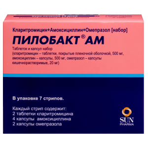 Купить  Пилобакт АМ таб капс набор №56 (стрипы №7х8)