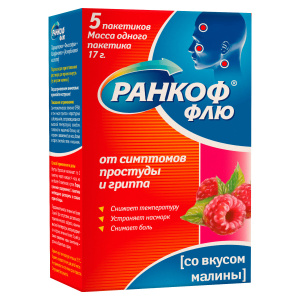 Купить  Ранкоф Флю пор д/р-ра д/внутр №5 малина