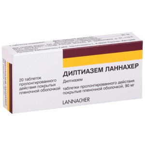 Купить  Дилтиазем Ланнахер таб ппо пролонг 90мг №20
