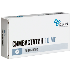 Симвастатин таб ппо 10мг №30 Купить Симвастатин таб ппо 10мг №30
