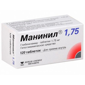 Купить  Манинил 1,75 таблетки 1,75мг №120