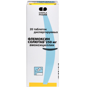 Купить  Флемоксин Солютаб 250 мг 20 шт таблетки диспергируемые