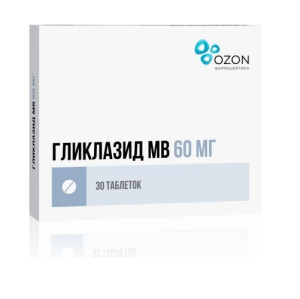Купить  Гликлазид-МВ 60 мг 30 шт таблетки с модифицированным высвобождением