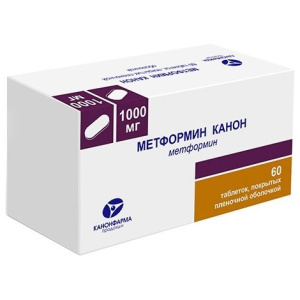 Метформин-Канон таб ппо 1000мг №60 Купить Метформин-Канон таб ппо 1000мг №60