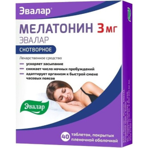 Купить  Мелатонин Эвалар 3 мг 40 шт таблетки покрытые пленочной оболочкой