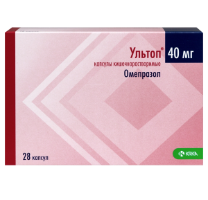 Купить  Ультоп 40 мг 28 шт капсулы кишечнорастворимые