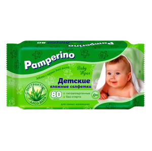 Купить  Pamperino 80 шт салфетки влажные алоэ вера