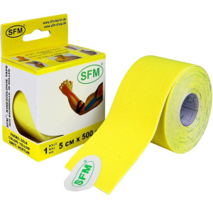 Купить  Лента кинезиологич SFM  на хлоп осн желт 5смX5м с логотипом